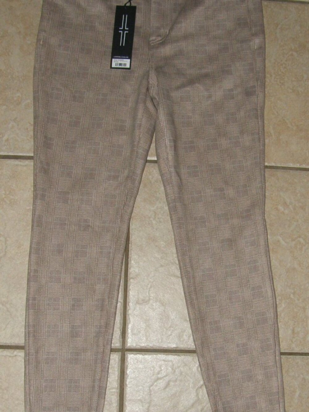 LIVERPOOL Light Tan Glen Plaid Sz 6 Super Soft Stretchy KELSEY Ankle Pants NEW